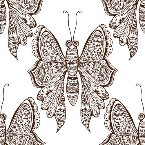 程式化 棕色 蝴蝶 纺织品 时装设计 商业照片 frescomovie